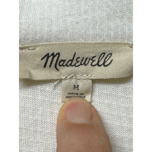 MADEWELL Knit Lightspun Camp Shirt, Tortoise Shell Buttons, Ivory, Sz M - Picture 7 of 10